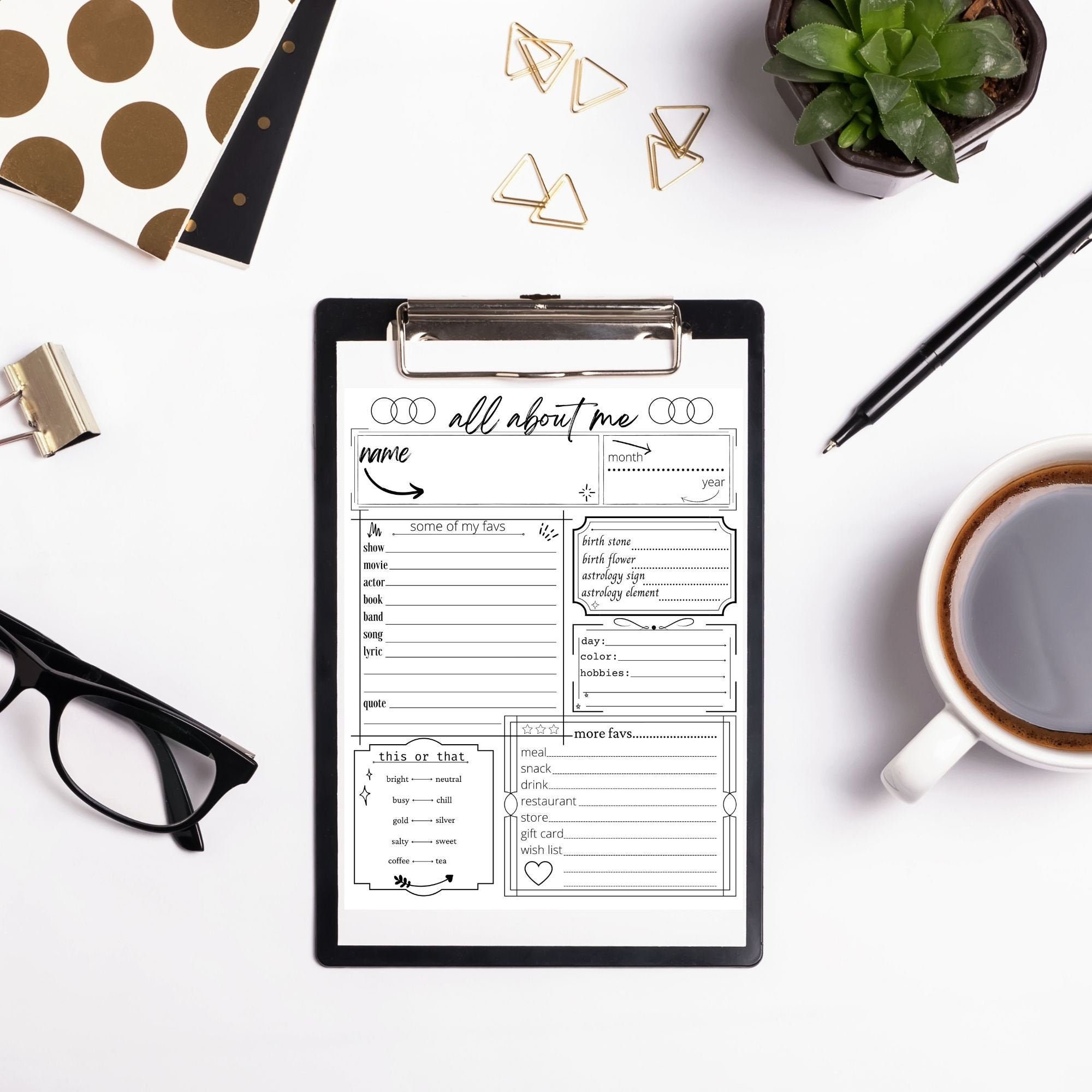 All About Me Printable 3 - Etsy