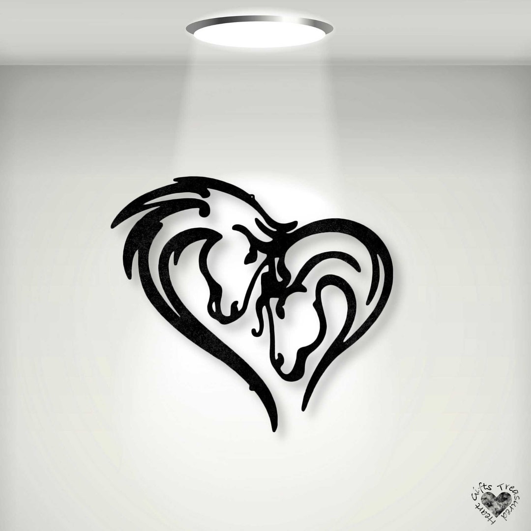 Horse Heart Wall Art Laser Cut Metal Sign Birthday Gift for Etsy