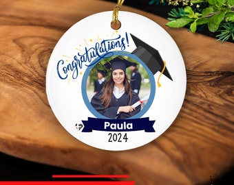 Graduation Ornament | Add Photo Name & Year, Congrats Grad, Personalized Gifts, Senior Class Keepsake, Congratulations on Your Degree