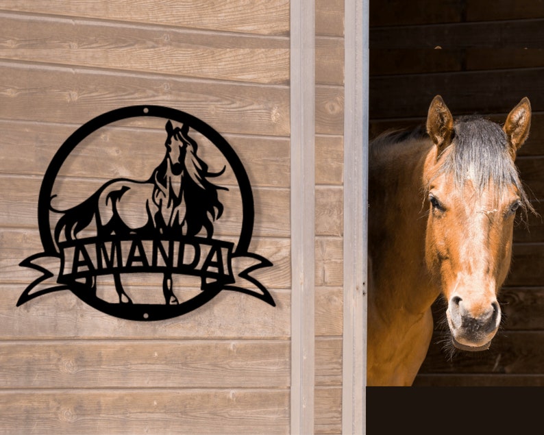 Personalized Horse Wall Art Custom Metal Sign for Horse Etsy