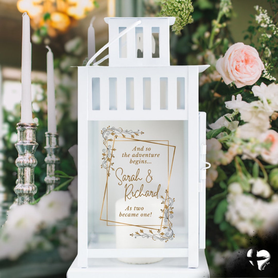 Wedding Unity Candle Personalized Lantern Anniversary Gift, Wedding Lantern, Room Decor, Couples