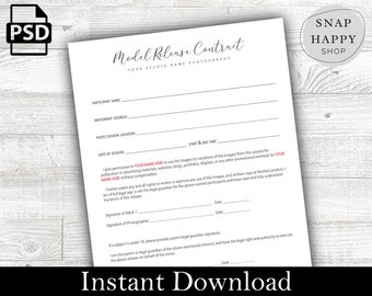 Model Release Form Template, Photography Template, Business Template, Photographers, Business Template