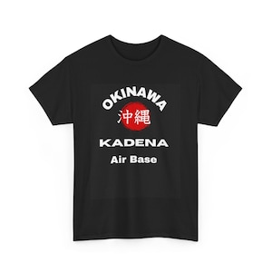 Retro Okinawa Kadena Air Base Unisex Heavy Cotton Tee, Vintage Military Shirt, Travel Souvenir, Gift for Air Force Veterans, Casual Wear 沖縄