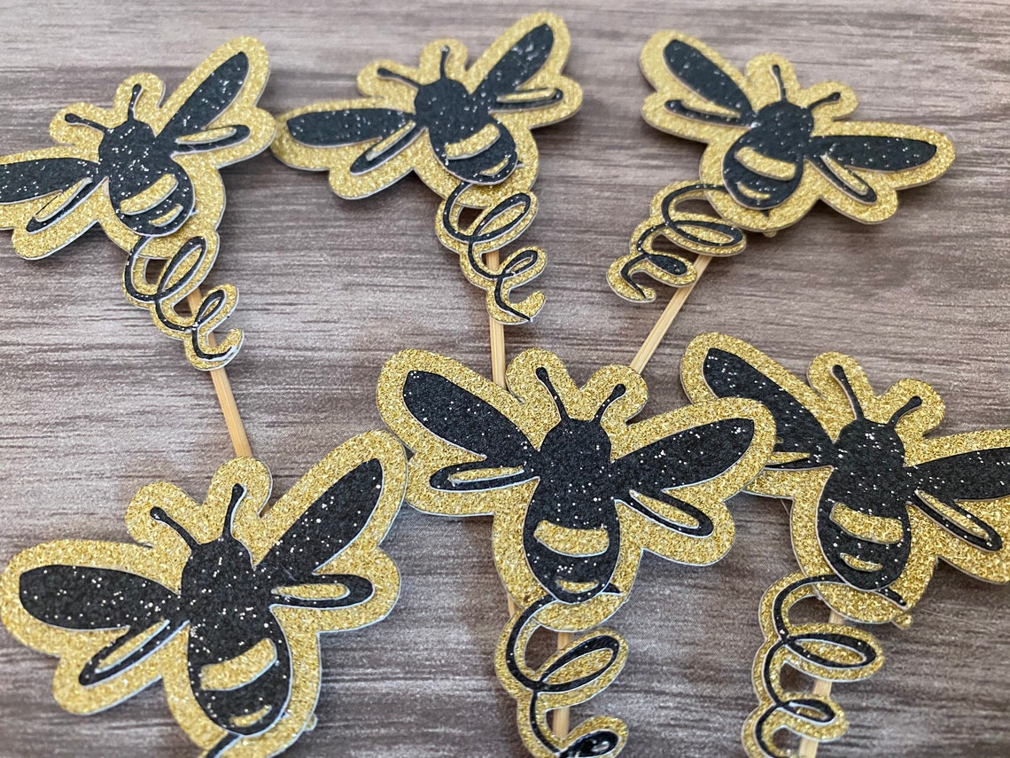 Bumblebee Cupcake Toppers 6 Etsy