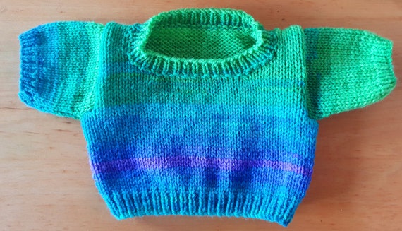 Hand Knitted Teddy Bear Sweater: 16" suitable for Build a Bear Jumper