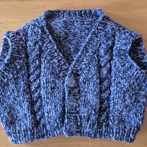 Hand Knitted Teddy Bear Waistcoat 16" suitable for Build a Bear or similar denim coloured