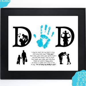 Artisanat d'empreintes de main pour la fête des pères, artisanat imprimable pour la fête des pères, artisanat d'empreintes de main de papa, souvenir pour papa, art de l'empreinte de main de bébé, carte papa de son fils