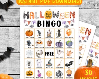 印刷可能なハロウィーン ビンゴ、ハロウィーン ビンゴ PDF、学校のハロウィーン ビンゴ ゲーム、子供向けハロウィーン アクティビティ、ハロウィーン パーティー ゲーム