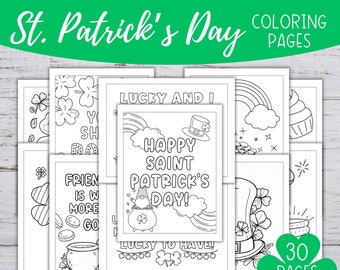 St. Patrick's Day Coloring Pages, Kids Activity (Digital File)