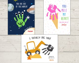Kids Handprint Art Printable, Handprint Crafts For Kids, Handprint Craft Bundle, Handprint Keepsake, Toddler Craft Activity, Handmade Card