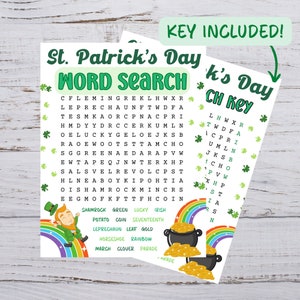 St Patricks Day druckbare, St. Patricks Day Wortsuche für Kinder, St. Patricks Day Wortsuche, St. Patricks Day Schulparty Aktivität