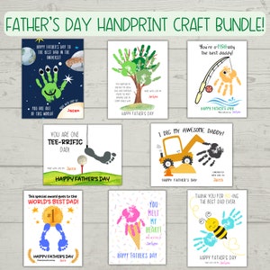 Father's Day Handprint Crafts, Father's Day Bundle, Father's Day Activities, Handprint Tree, Handprint Craft For Kids, Card For Dad From Kid