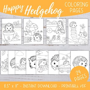 Desenhos de ouriço para colorir, folhas de colorir para crianças, desenhos para colorir para imprimir, artesanato fofo de ouriço, desenhos de animais para colorir para crianças, PDF para imprimir