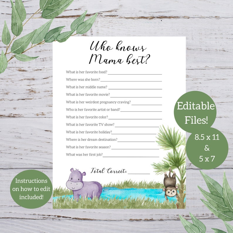 Baby Shower Games Printable Baby Shower Bundle Editable Baby | Etsy