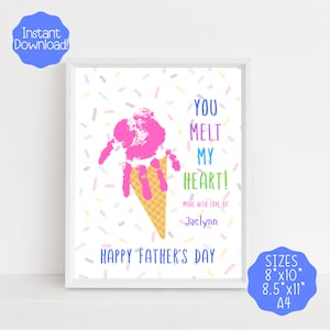 Handabdruck Handwerk für Papa, Vatertag Handwerk für Kinder, druckbare Vatertagskarte, Vatertagskarte von Kindern, Geschenk für Papa von Kindern