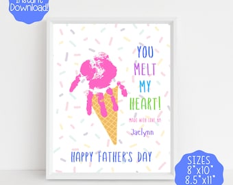 Handprint Craft For Dad, Father's Day Craft For Kids, Printable Father's Day Card, Father's Day Card From Kids, Gift For Dad From Kids