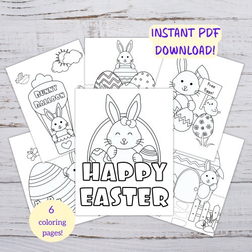 Easter Colouring Pages Printable - Etsy