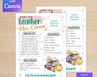 Meet The Teacher Template, Editable Meet The Teacher Printable, Back To School Letter For Parents, Back To School Printable For Teachers