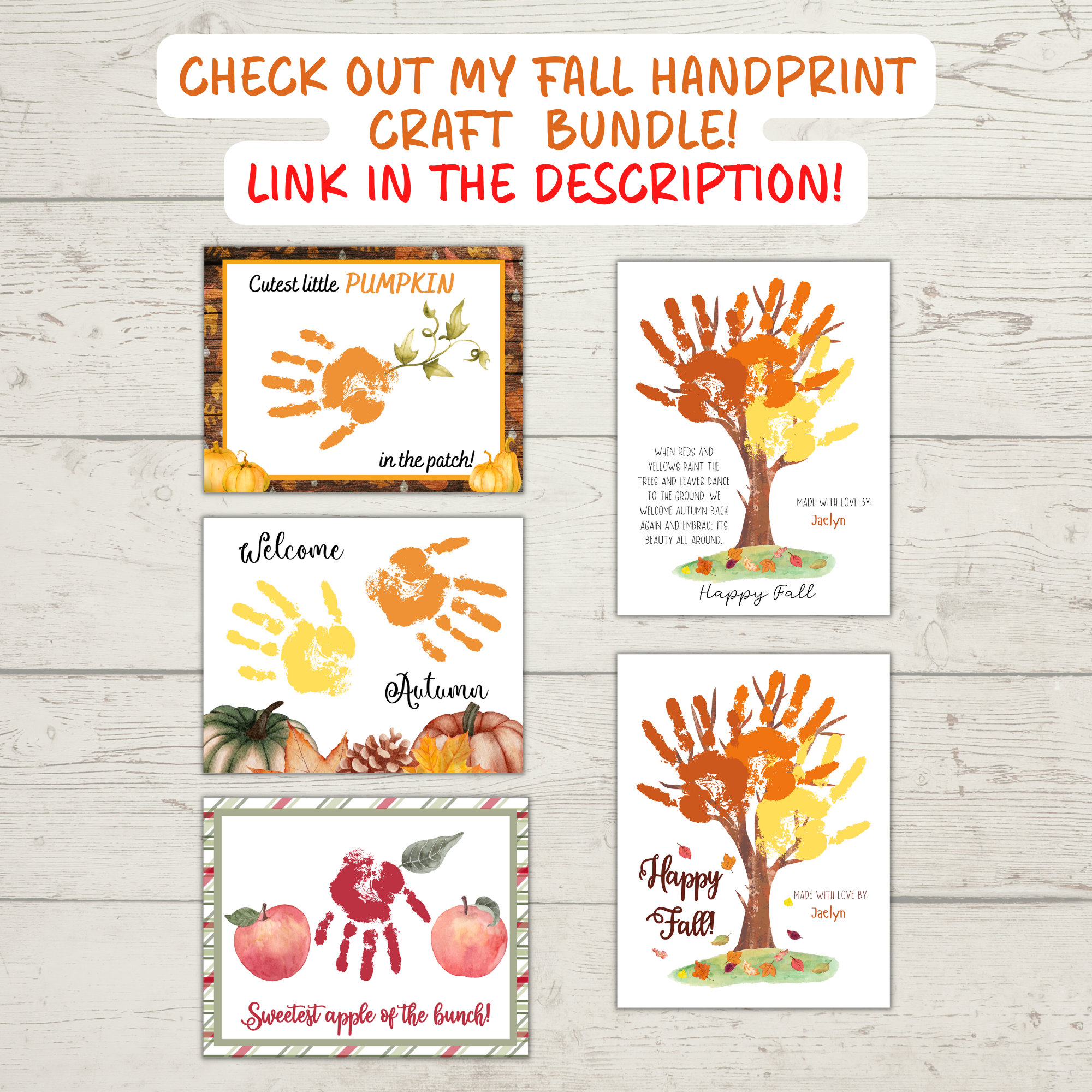 Fall Handprint Craft for Kids, Printable Fall Craft, Fall Leaves Craft ...