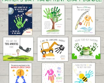 Father's Day Handprint Crafts, Father's Day Bundle, Father's Day Activities, Handprint Tree, Handprint Craft For Kids, Card For Dad From Kid