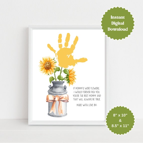 Mother's Day Crafts Printable Handprint Craft Sunflower
