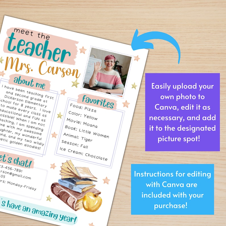 Meet the Teacher Template Editable Meet the Teacher Etsy