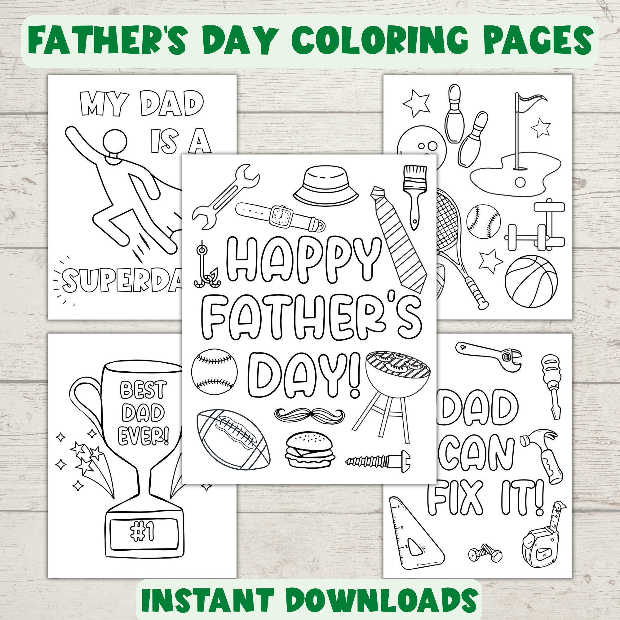 Father's Day Coloring Pages, Dad Themed Coloring Pages, Printable
