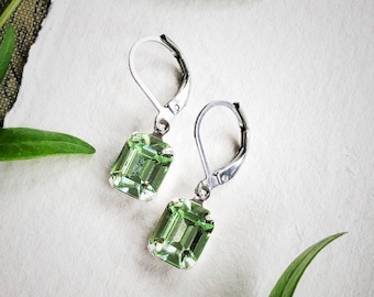 FLORA crystal stone and silver dainty earrings