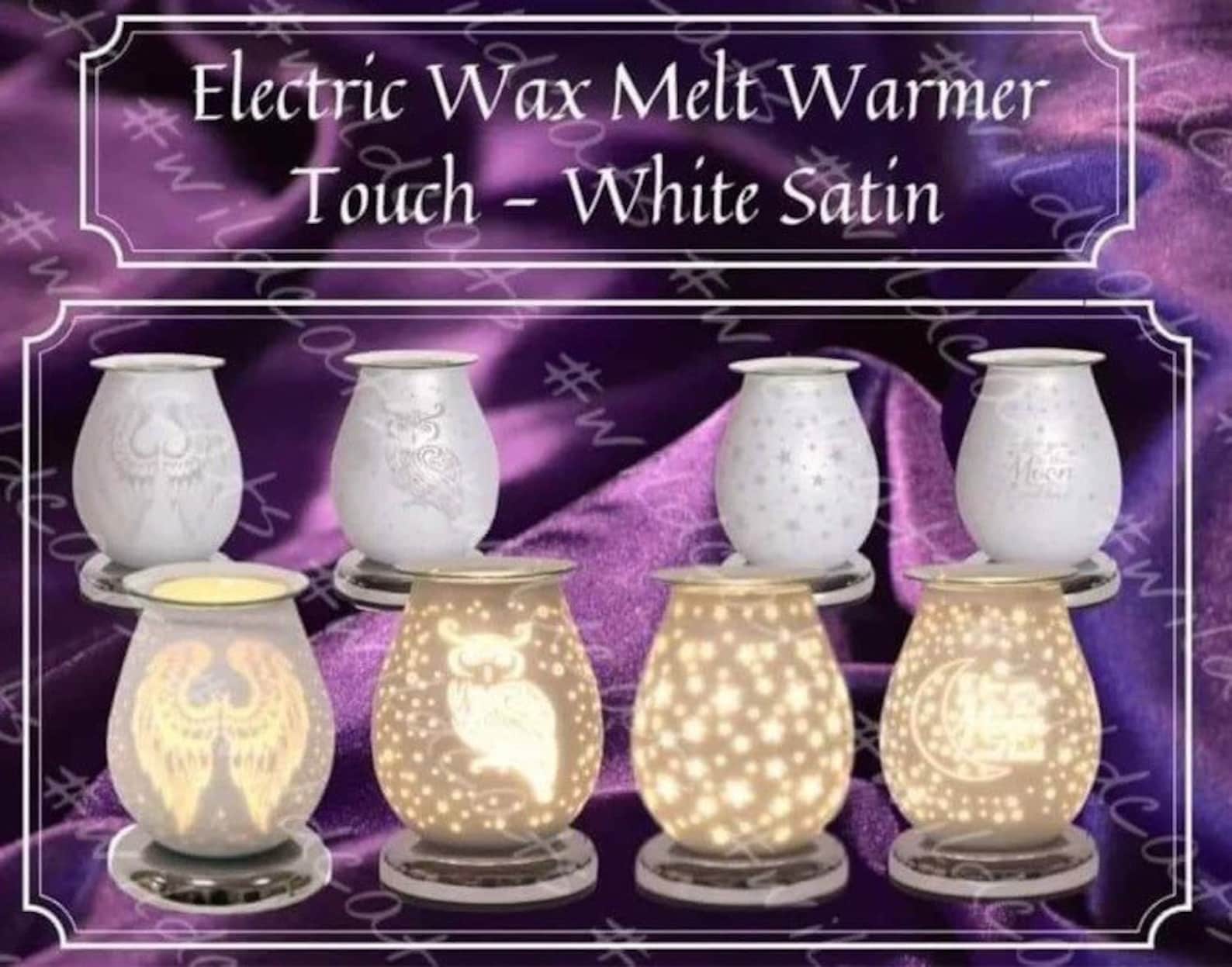 Electric Wax Melt Burner Touch White Satin 16cm Etsy