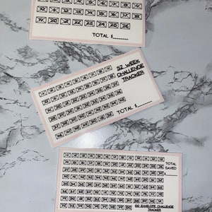 Rastreador de ahorros de 52 semanas/ Rastreador de ahorros de 26 semanas/ Desafío de ahorro de 100 sobres/ Mini rastreador de ahorros/ Para sobres A6