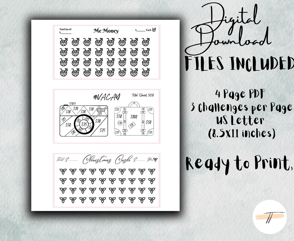 Printable Savings Challenges Bundle Printable Savings Etsy Printable Savings Challenges Bundle Printable Savings Etsy