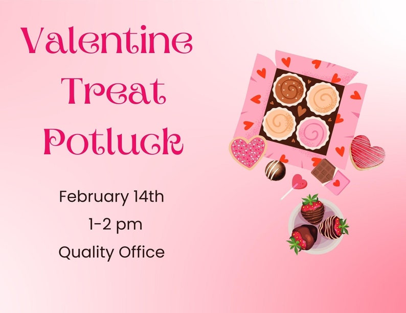 Editable Valentine Treat Potluck Flyer - Etsy