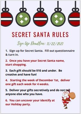 What Is Secret Santa?, Secret Santa Rules