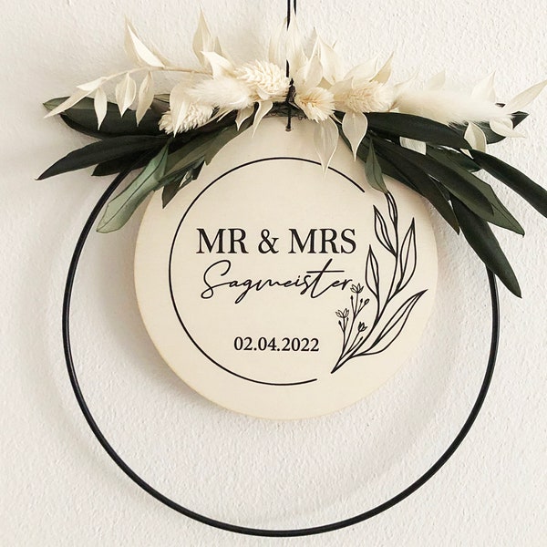 Dekoring | MR MRS | Wedding | Dried flowers | Personalized