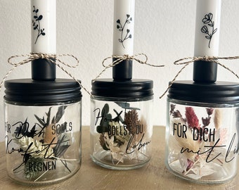 Candle jar | Gift jar | Dried flowers