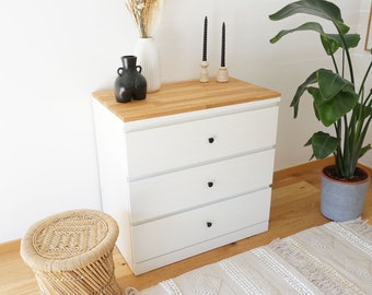 Ikea Malm Holzplatte aus Eichenholz - Deckplatte aus Massivholz für Malm Kommode 80,4 x 48,2 x 1,9 cm