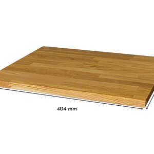 Malm Nachttisch mit Massivholzdeckplatte in Eiche Natur geölt in 19 mm Stärke mit Bemaßung 404 mm x 484 mm