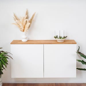 Ikea Besta Holzplatte aus Eichenholz - Deckplatte aus Massivholz für Besta Regal 120 x 22,2 x 1,9 cm