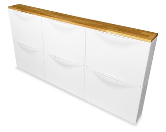 Ikea Trones Holzplatte aus Eichen-/Buchenholz - Deckplatte aus Massivholz für Trones Schuhschrank 154,1 x 15,9 x 1,9 cm