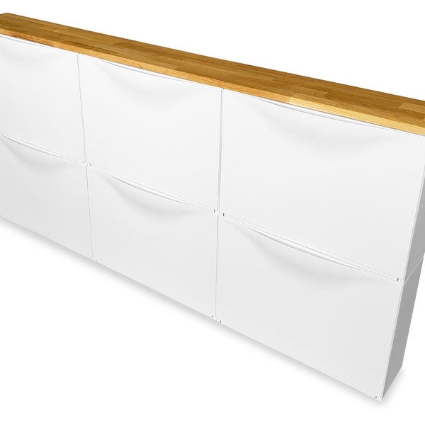 Ikea Trones Holzplatte aus Eichen-/Buchenholz - Deckplatte aus Massivholz für Trones Schuhschrank 154,1 x 15,9 x 1,9 cm