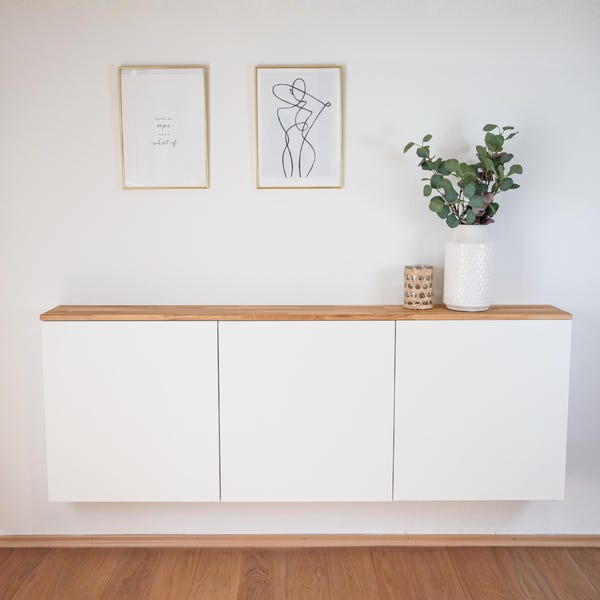 Ikea Besta Holzplatte aus Eichenholz - Deckplatte aus Massivholz für Besta Regal 180 x 22,2 x 1,9 cm