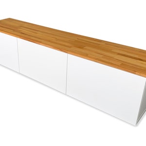 Ikea Besta Holzplatte aus Eichen/Buchenholz Deckplatte aus Massivholz für Besta Regal 180 x 41,4 x 1,9 cm Kernbuche