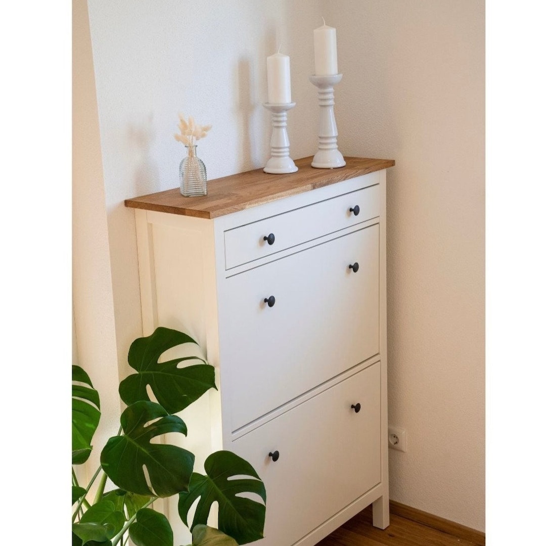 IKEA/HEMNES シューズボックス HEMNES ヘムネス シューズボックス2段×2, ホワイト, 107x22x101