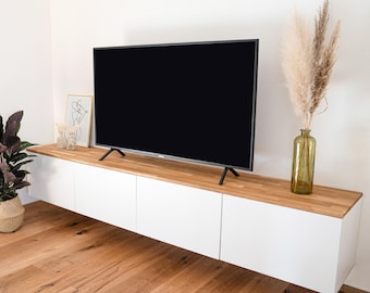 Ikea Besta Holzplatte aus Eichenholz - Deckplatte aus Massivholz für Besta Regal 240 x 41,4 x 1,9 cm