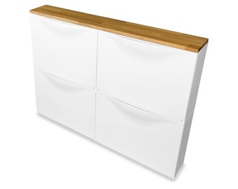 Ikea Trones Holzplatte aus Eichen-/Buchenholz - Deckplatte aus Massivholz für Trones Schuhschrank 102,6 x 15,9 x 1,9 cm