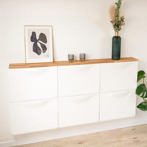 Ikea Trones Holzplatte aus Eichenholz - Deckplatte aus Massivholz für Trones Schuhschrank 154,1 x 15,9 x 1,9 cm