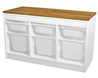 Ikea Trofast Holzplatte aus Eichenholz - Deckplatte aus Massivholz für Trofast Regal 99 x 43,7 cm