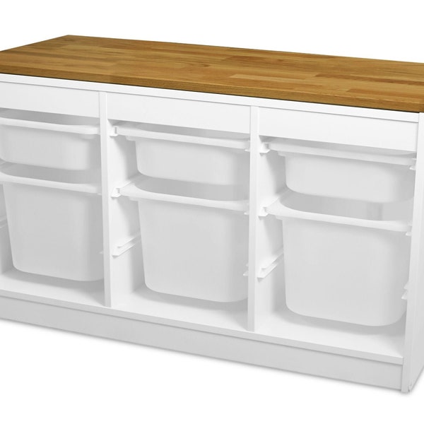 Ikea Trofast Holzplatte aus Eichenholz - Deckplatte aus Massivholz für Trofast Regal 99 x 43,7 cm