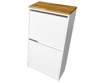 Ikea Bissa Holzplatte aus Eichenholz - Deckplatte aus Massivholz für 1 Bissa Schuhschrank 48,9 x 28 x 1,9 cm