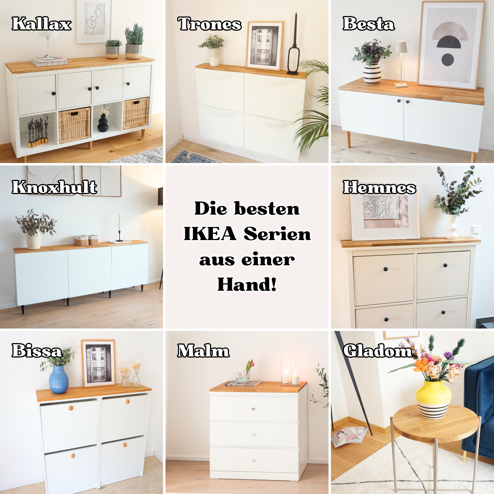 Ikea Besta Oak Wooden Top - Solid Wood Top for Besta Shelf 120 X